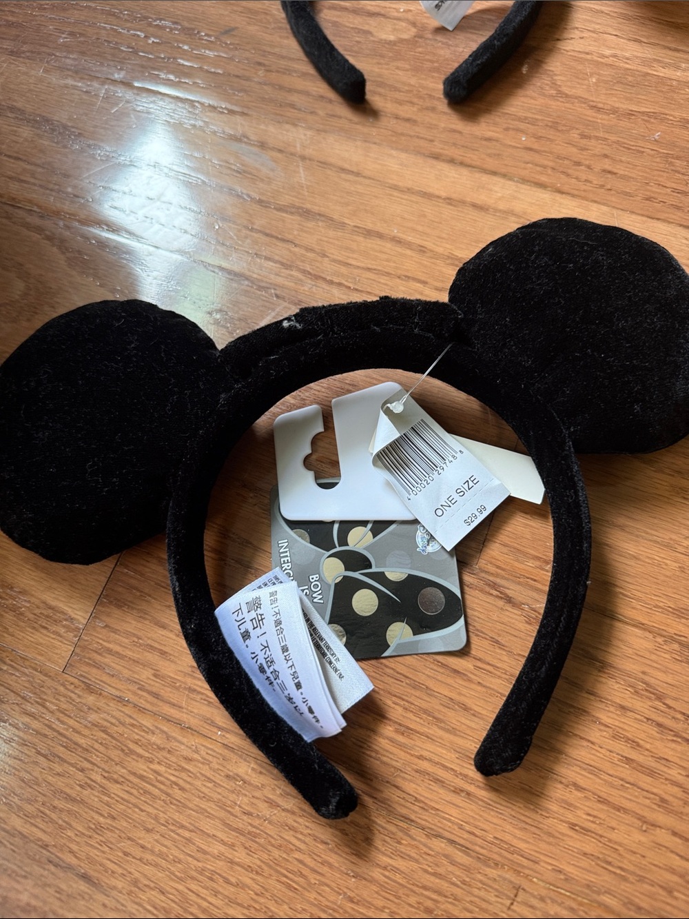 Disney Black Velvet Mickey Ear Headband